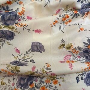 Vintage Fabric Cream with Blue and Pink Accents - 2 yards